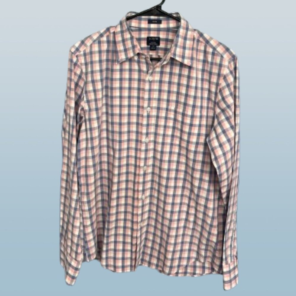 J. Crew Checkerd Multicolored Long Sleeve Button Down Men's Size Medium